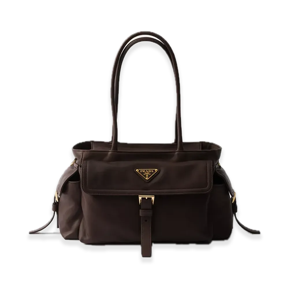 PRADA Explorer Medium Nappa Leather Tote Bag "Brown"
