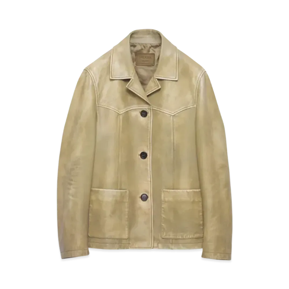 PRADA Women's Nappa Leather Jacket "Beige"
