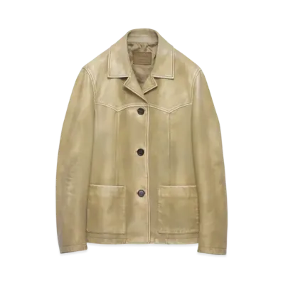 PRADA Women's Nappa Leather Jacket "Beige"