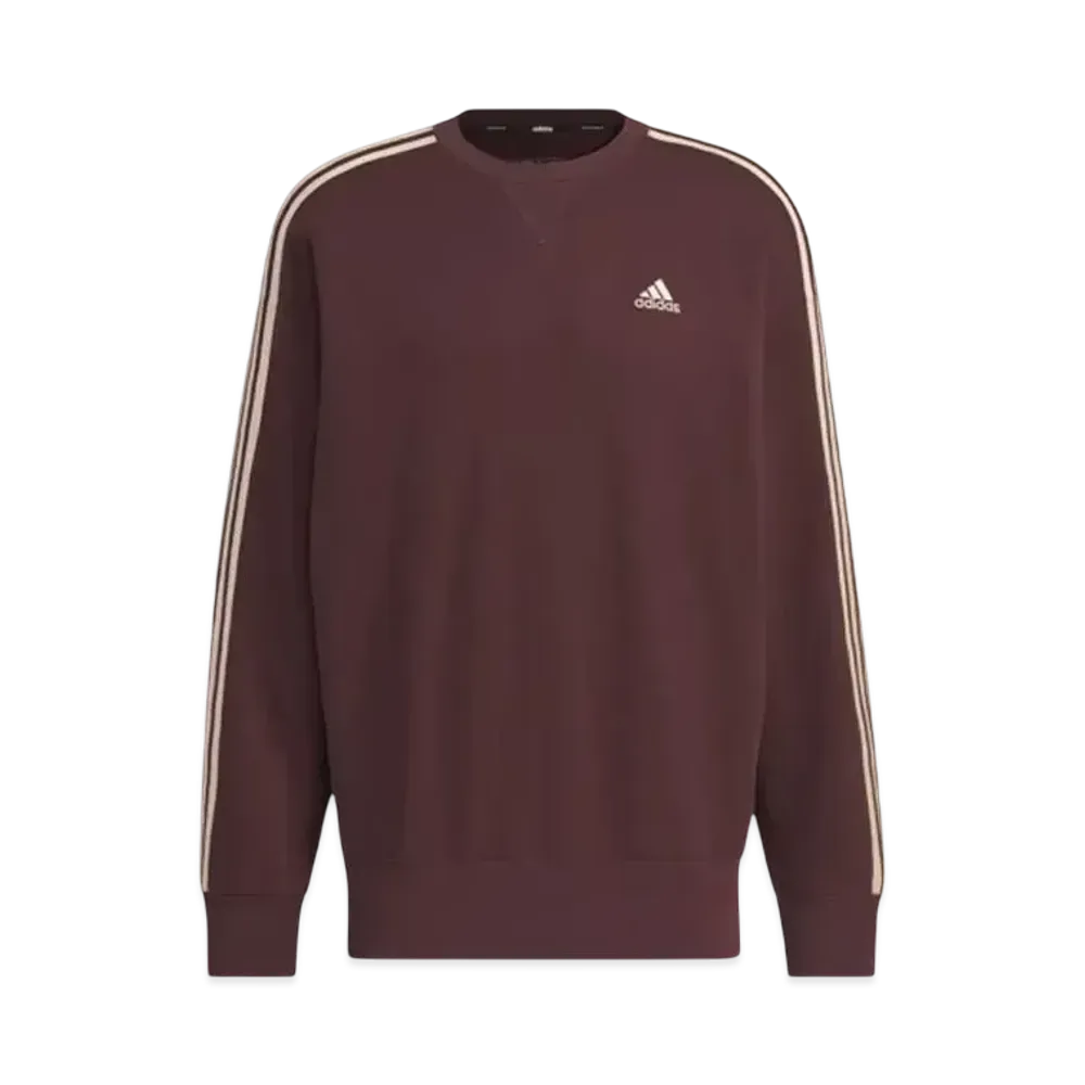 adidas Essentials Plus Loose Fit Three Stripes French Terry Sweatshirt "Shadow Brown"