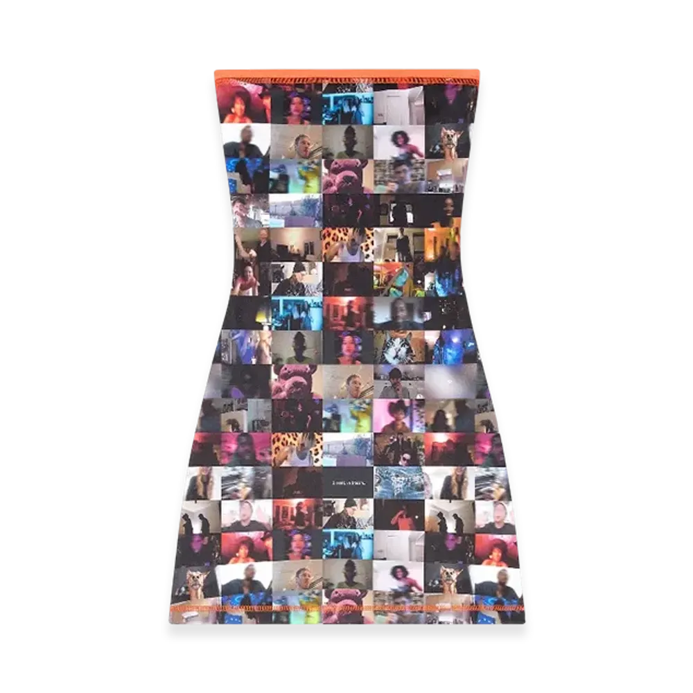 Diesel D-Platin Tube Dress With Livestream Print "Black Orange"