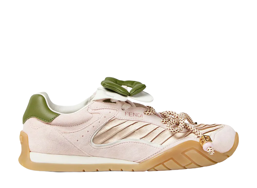 FENDI Wave Pulse Low Top in Pink Fabric and Suede "Pink and Purple"