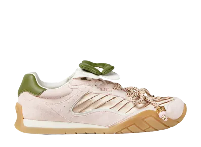 FENDI Wave Pulse Low Top in Pink Fabric and Suede "Pink and Purple"