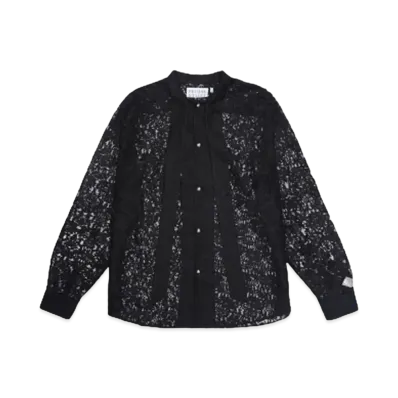 el conductorH FLOWER LACE BOW TIE SHIRT "BK"