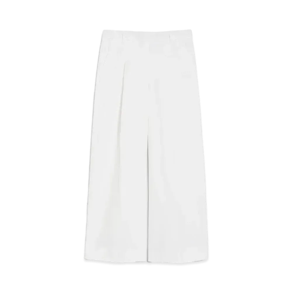 Max Mara Rembo Cotton Stretch Cropped Pants "White"