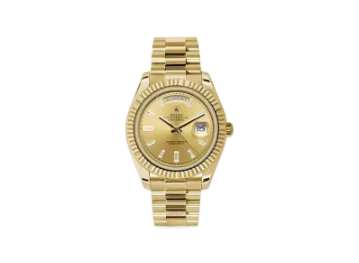 ROLEX Day-Date 40 Champagne Gold Dial 10P Diamonds 228238A