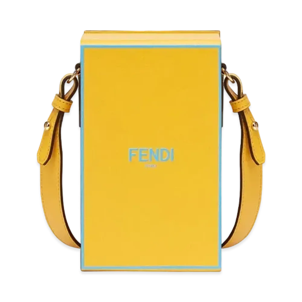 FENDI Vertical Box Leather Bag "Yellow"