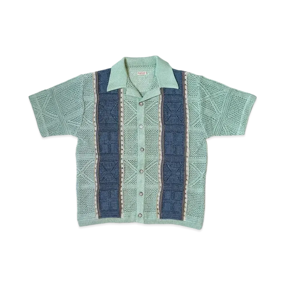 KAPITAL 7G Crochet Knit Tennessee Aloha Shirt "Blue"