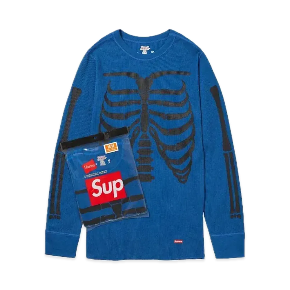 Supreme x Hanes Bones Thermal Crew (1 Pack) "Blue"