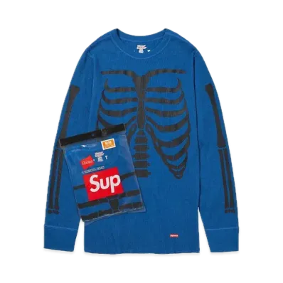 Supreme x Hanes Bones Thermal Crew (1 Pack) "Blue"