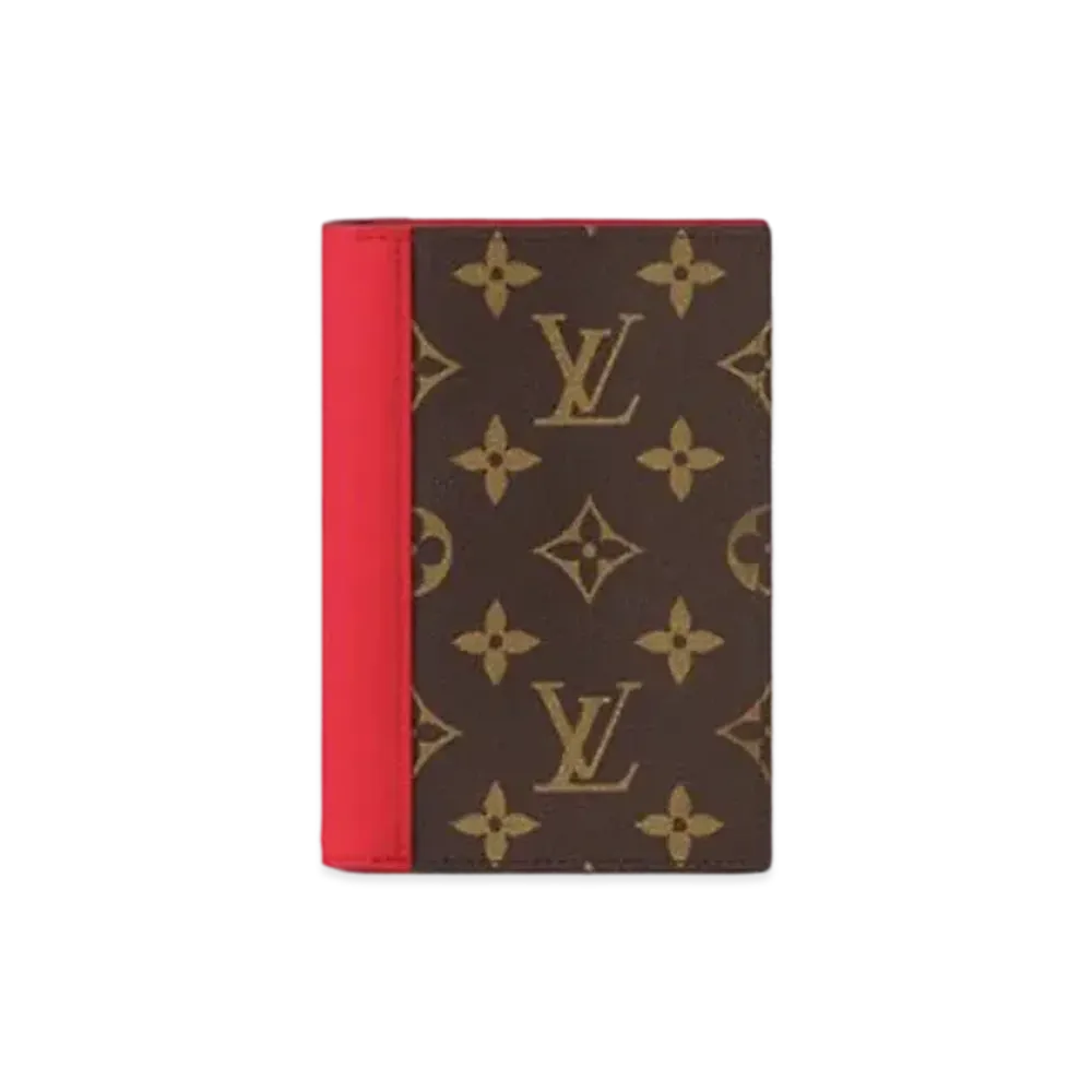 Louis Vuitton Passport Cover Monogram Macassar Canvas "Rouge"