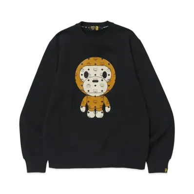 A BATHING APE / MCM Baby Milo Crewneck "Black"