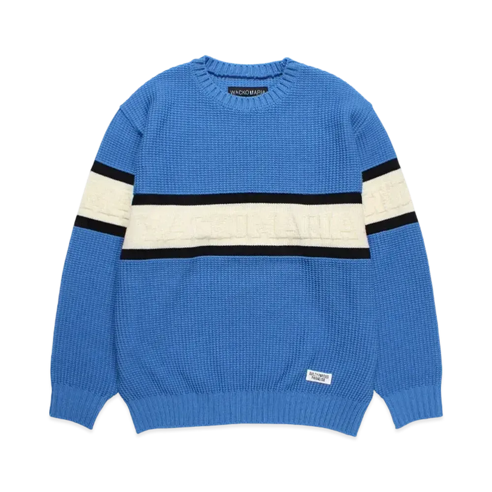 WACKO MARIA Logo Jacquard Knit Sweater "Blue"