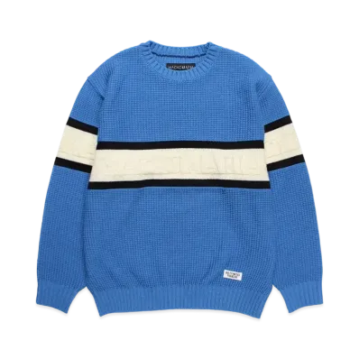 WACKO MARIA Logo Jacquard Knit Sweater "Blue"