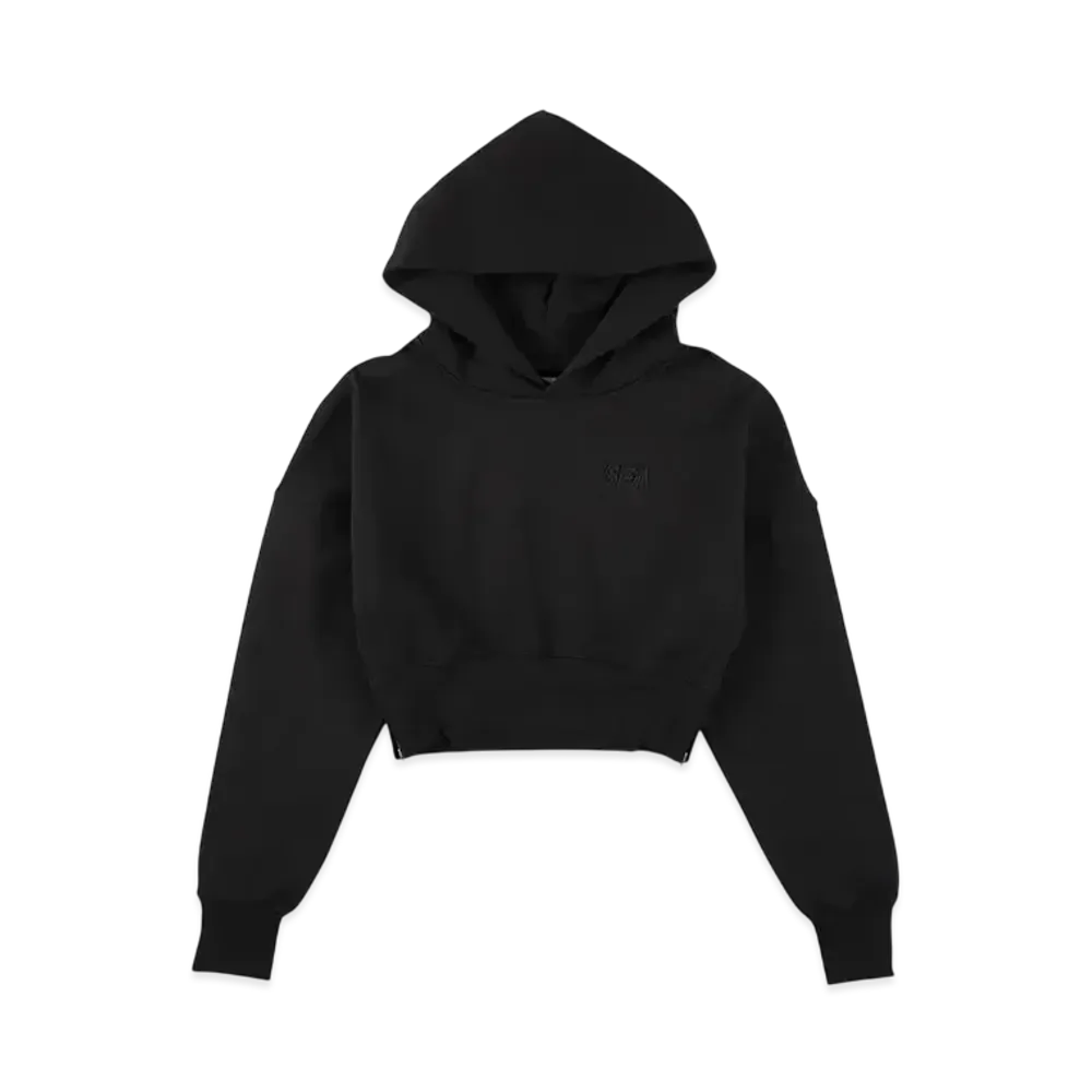 WIND AND SEA Cozy Cropped Hooded Sweatshirt(Ladies) "Black"
