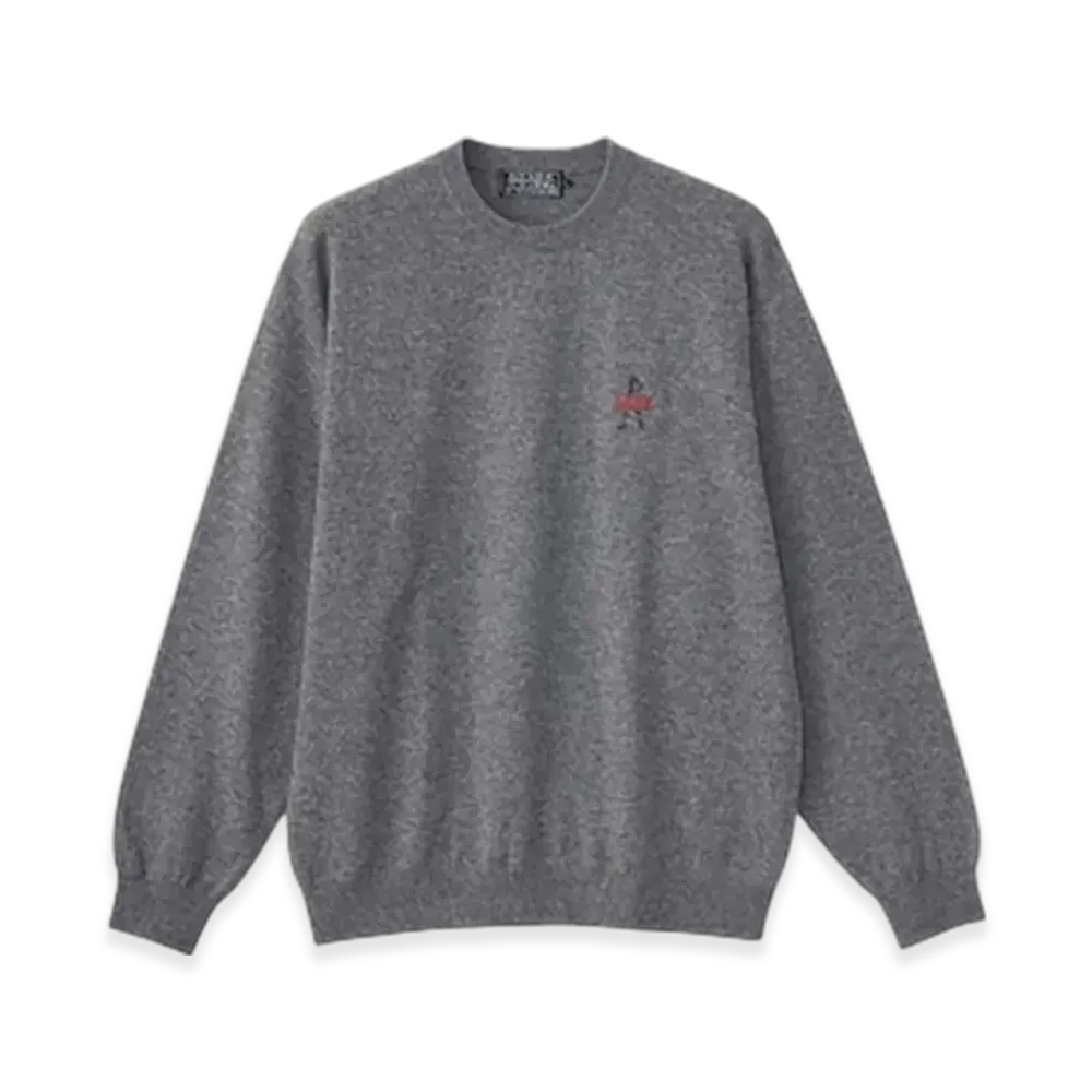 HYSTERIC GLAMOUR Vixen Girl Embroidery Sweater "Top Gray"