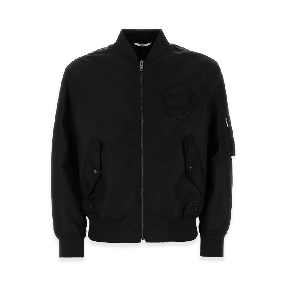 Valentino Nylon Bomber Jacket "Black"