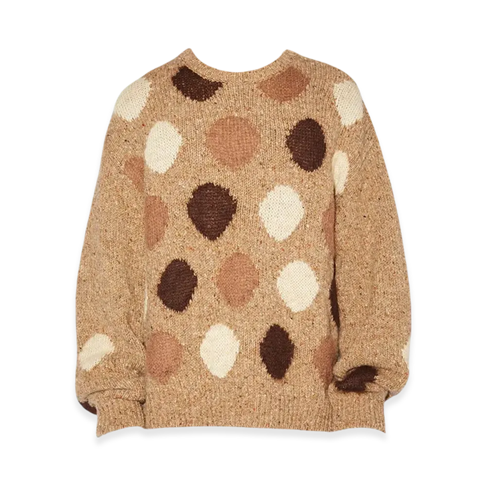 Acne Studios Polka-Dot Intarsia Logo Wool Sweater Knit "Brown"