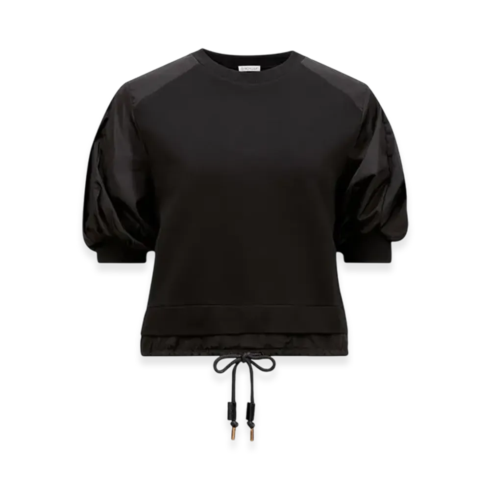 MONCLER Puff Sleeve Cotton T-Shirt "Black"