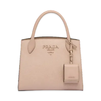 PRADA Monochrome Small Saffiano Bag "Powder"
