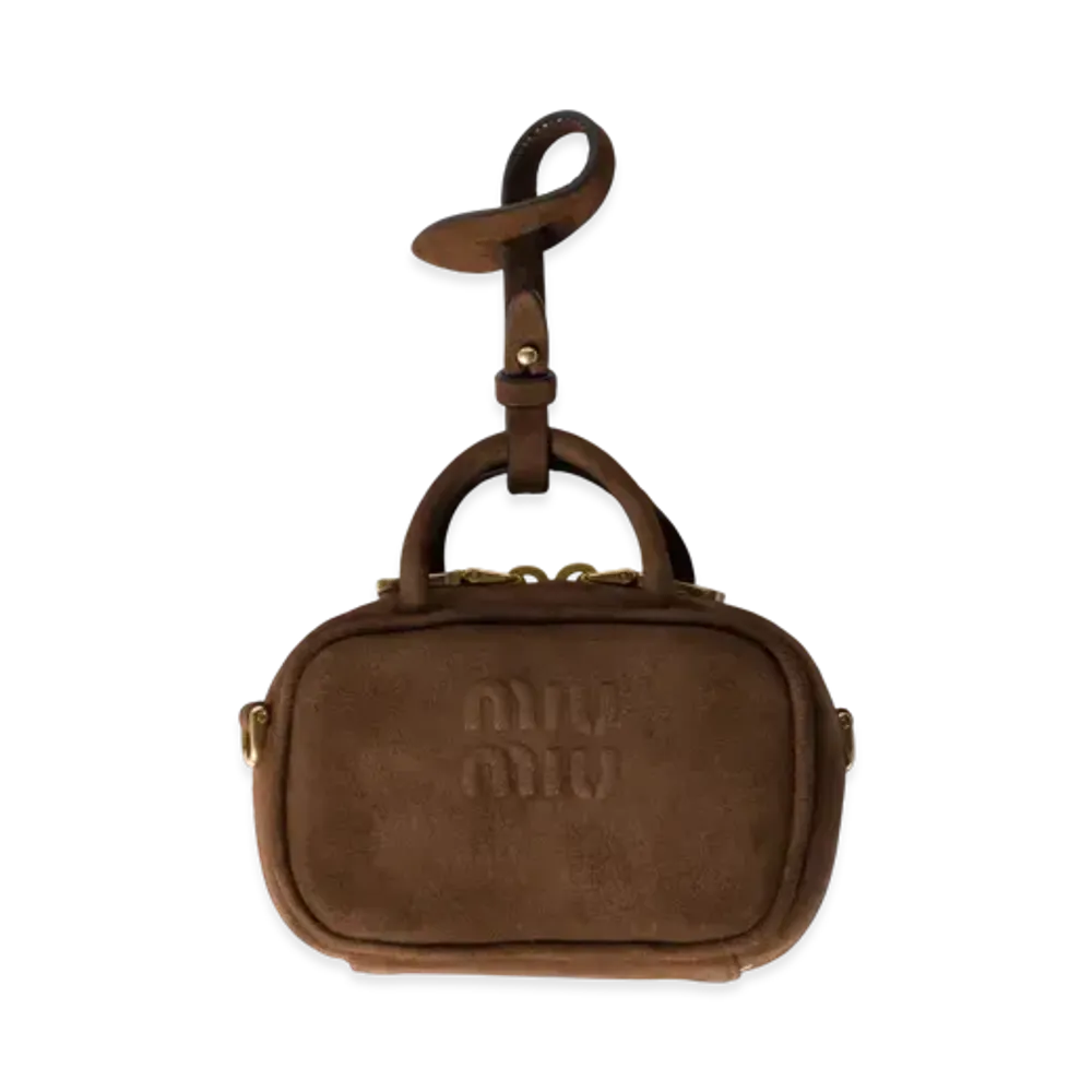 MIUMIU Beau Suede Micro-Bag "Dark Brown"