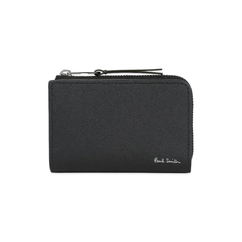 Paul Smith Bright Stripe Puller Coin / Key Case "Black"