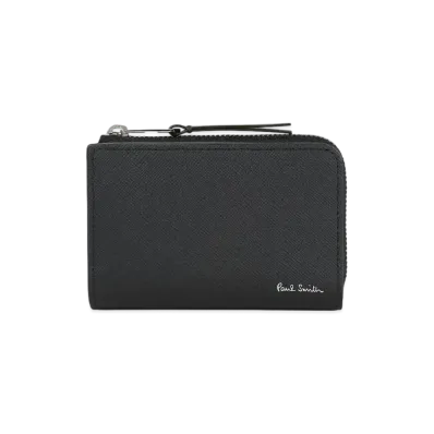 Paul Smith Bright Stripe Puller Coin / Key Case "Black"
