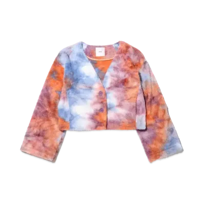 atmos pink Tie Dye Fleece Cardigan "Mix"