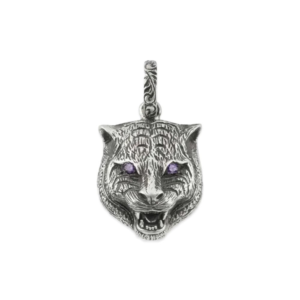 GUCCI Garden Cat Head Pendant "Silver"