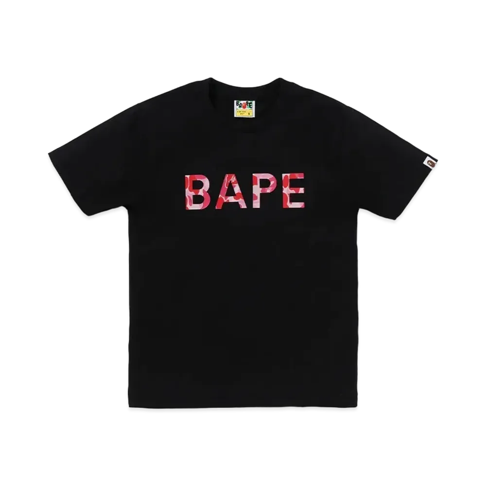 A BATHING APE ABC Camo Glitter Bape Tee "Black/Pink"