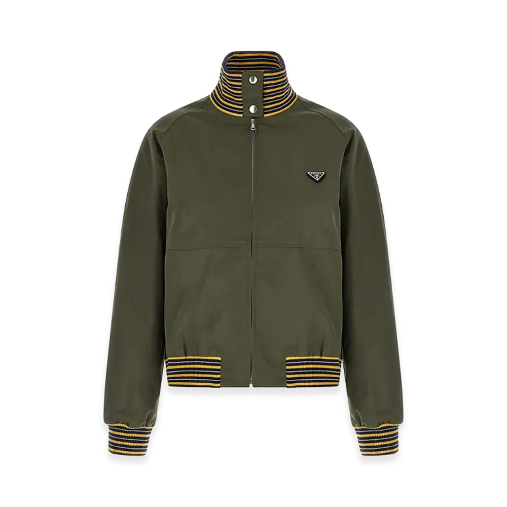 PRADA Women's Logo Bomber Jacket "Green"