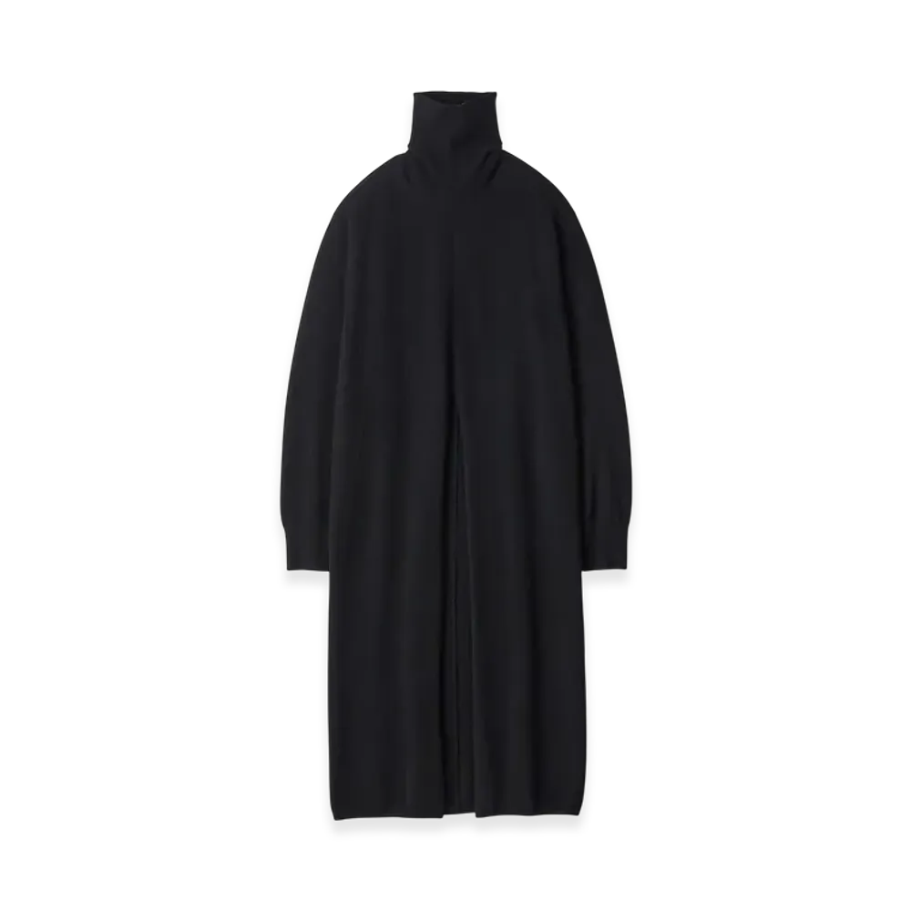 ssstein Extra Fine Wool Knit Slit One Piece "Black"