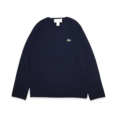 COMME des GARCONS SHIRT x LACOSTE Fully Fashioned Knit Gauge 12 Intarsia "Navy"