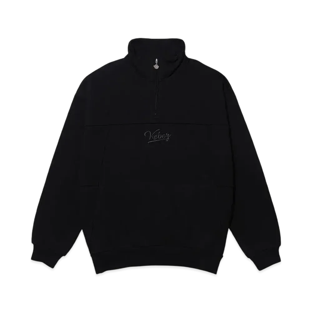 KEBOZ Piping Half Zip Sweat Pullover "Black"