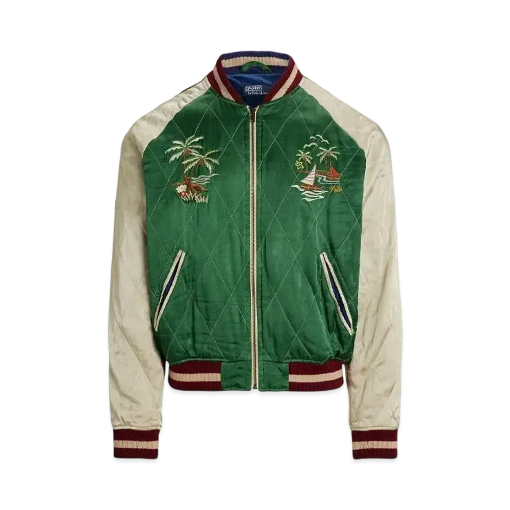 Polo Ralph Lauren Embroidery Satin Jacket "Green"