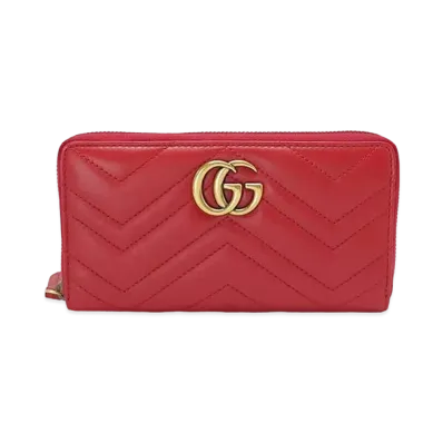 GUCCI GG Marmont Zip Around Wallet ”Red”