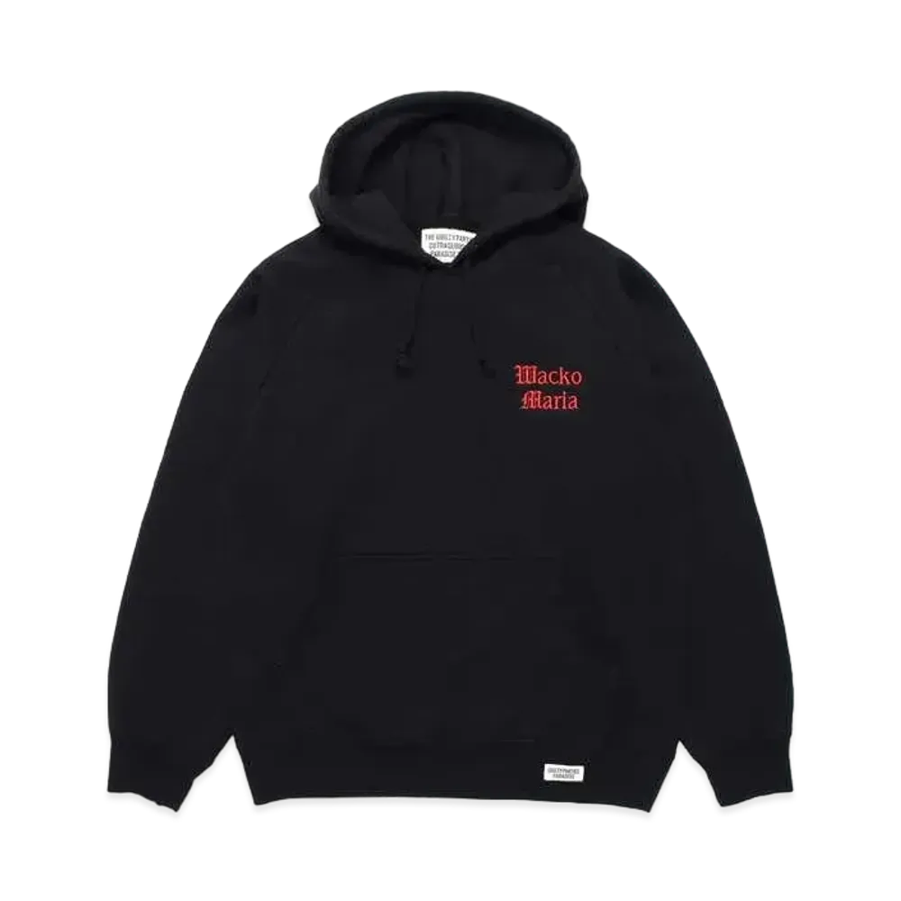 WACKO MARIA Washed Heavy Weight Pull Over Hooded Sweat Shirt "Black 2"