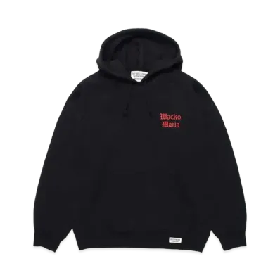 WACKO MARIA Washed Heavy Weight Pull Over Hooded Sweat Shirt "Black 2"