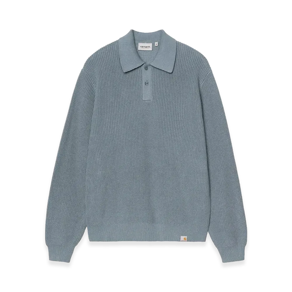 Carhartt WIP L/S Miles Polo "Shady Blue"