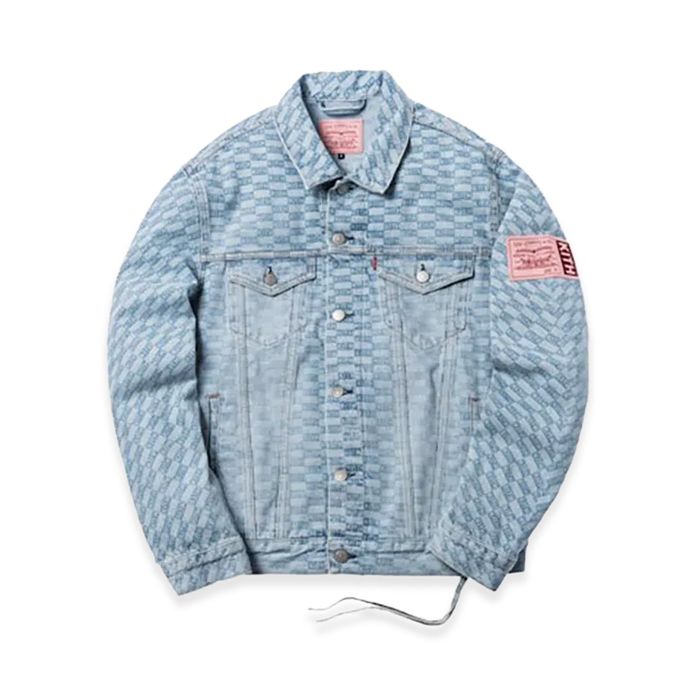 Kith x Levi's Salt Bleached AOP Trucker Jacket "Light Blue"