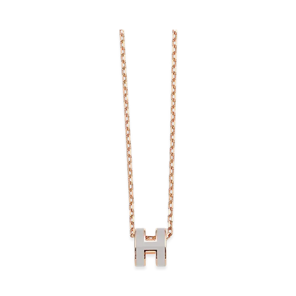 Hermes Mini Pop H Pendant "Marronglace/Pinkgold"