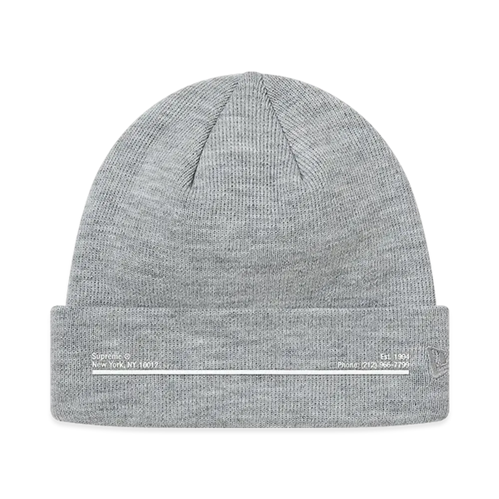 Supreme New Era Shop Beanie "Heather Grey"