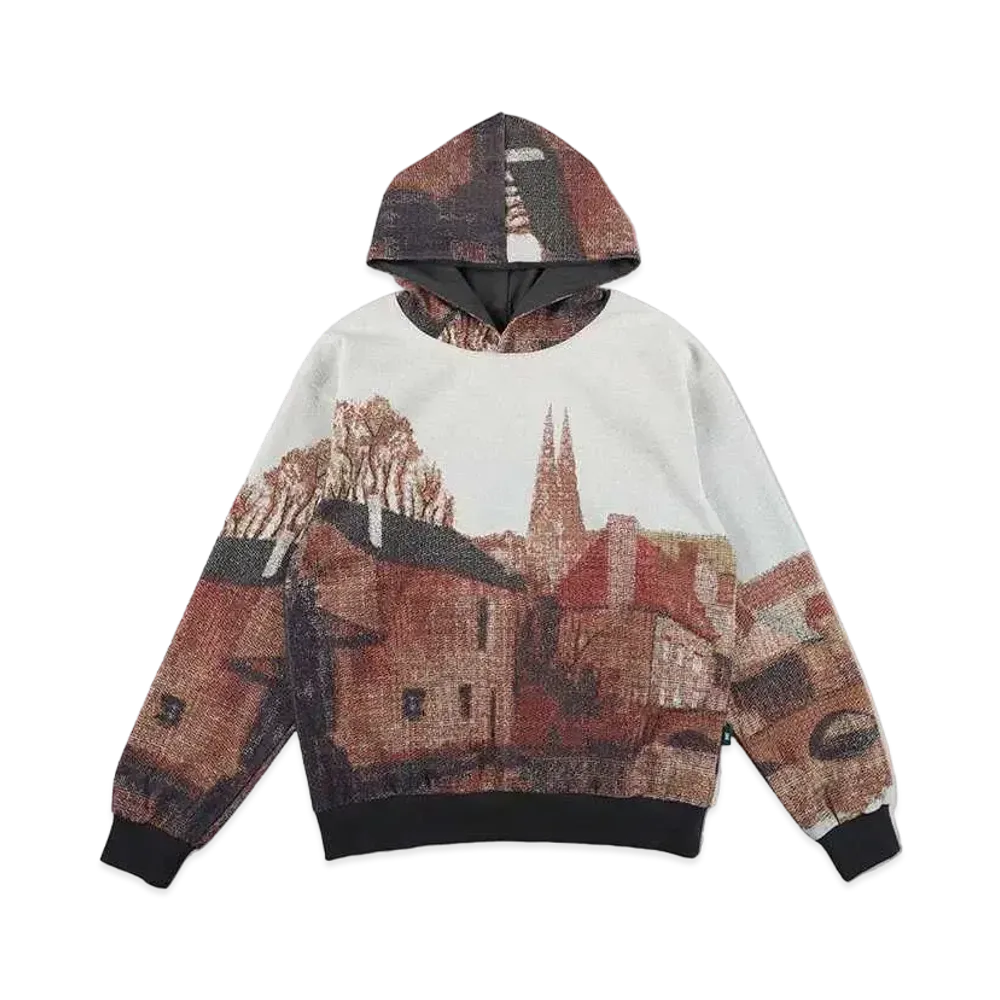 WIND AND SEA Landscape Jacquard Hoodie "Beige"