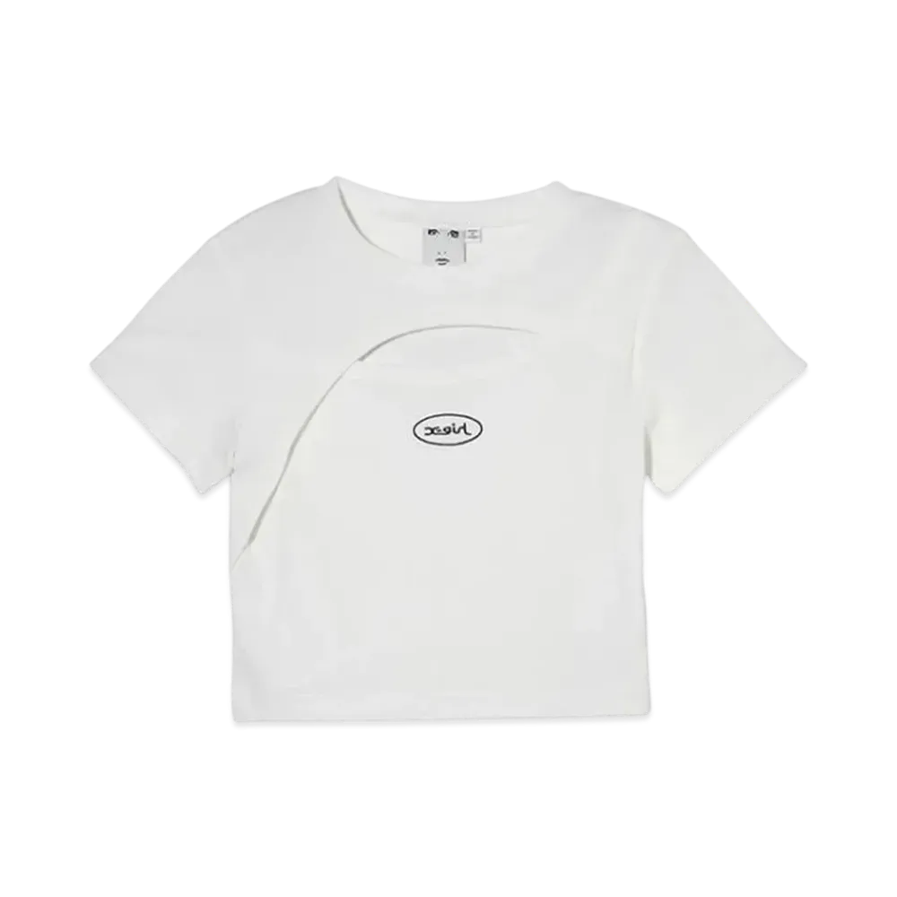 X-Girl Front Slit S/S Top "White"