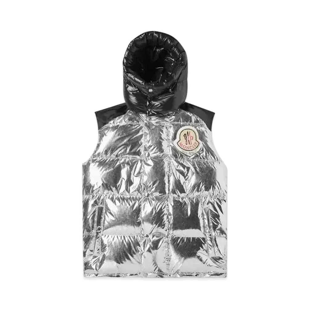 MONCLER GENIUS PALM ANGELS POLYESTER DOWN VEST "Silver"