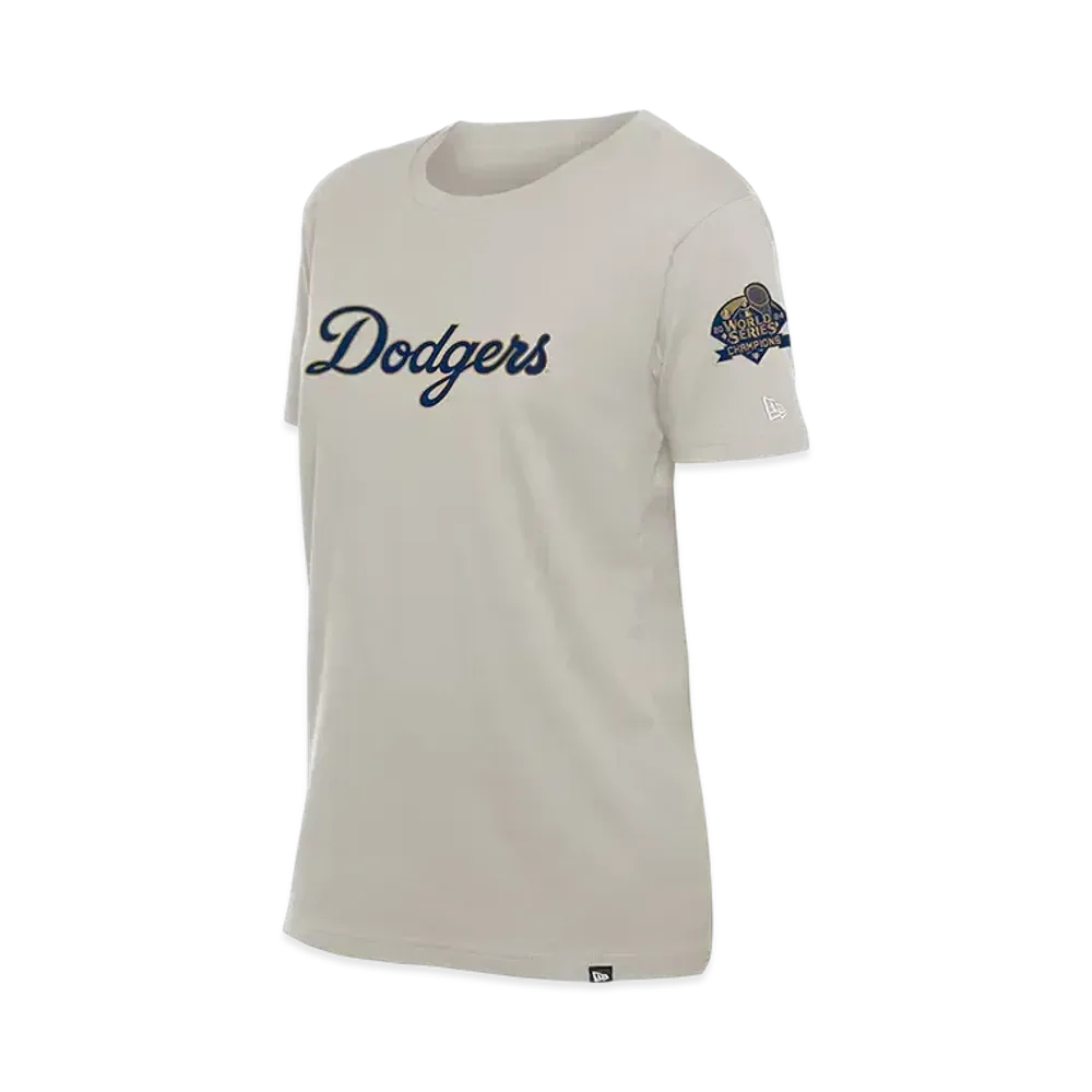 MLB Los Angeles Dodgers 2025 Gold Collection Women's New Era T-Shirt "Cream"