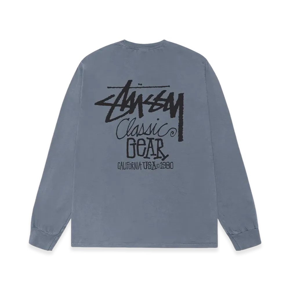 Stussy Classic Gear Pigment Dyed LS Tee "Navy"