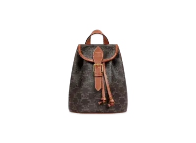 CELINE Mini Backpack Folco In Triomphe Canvas And Calfskin "Tan"