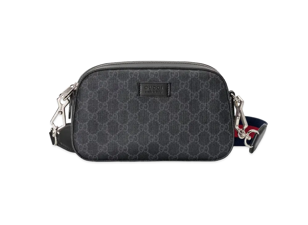 GUCCI GG Supreme Canvas Shoulder Bag "Black/Grey"