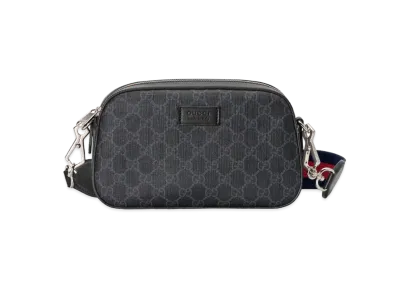 GUCCI GG Supreme Canvas Shoulder Bag "Black/Grey"